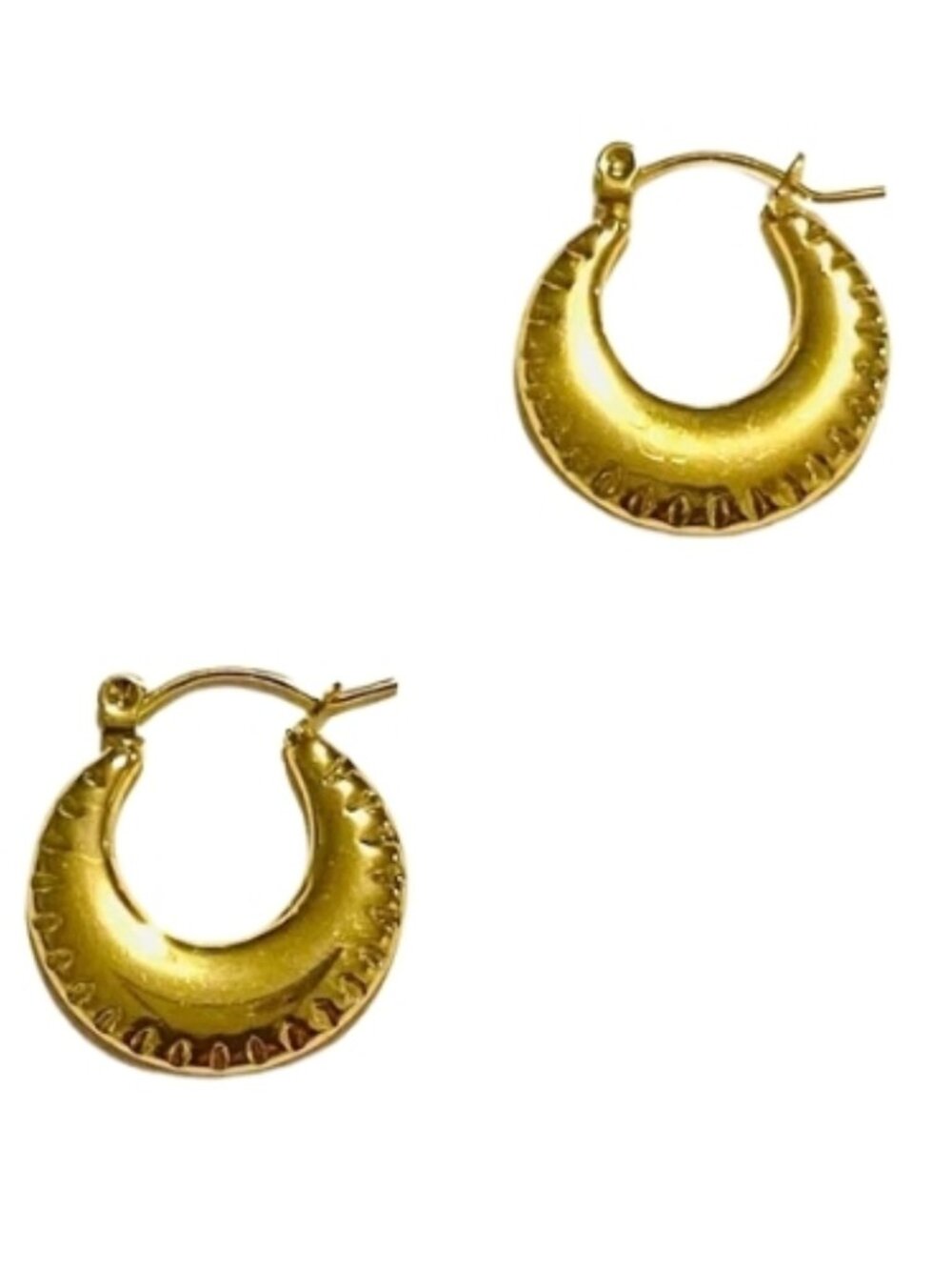 Elegant Gold-Plated Stainless Steel Hoop Earrings #17